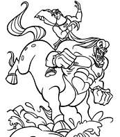 coloriage hercule fait du rodeo